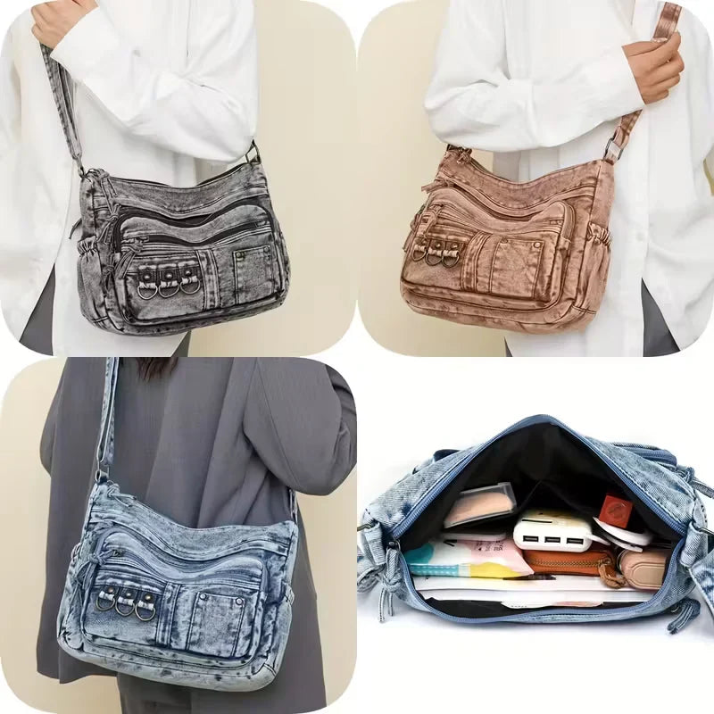 La brisa urbana de Camila | Bolso de hombro vaquero