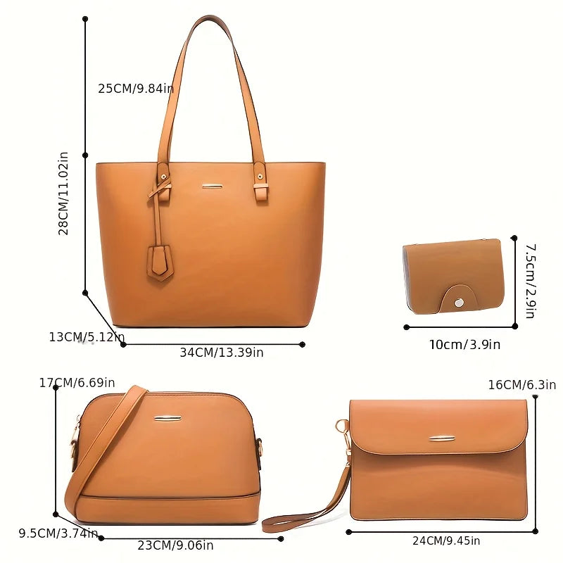 Set di 4 borse moderne in pelle (ACQUISTA 1 E NE RICEVI 1 IN OMAGGIO)