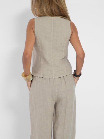 Aira – Elegante completo a due pezzi con gilet e pantaloni a gamba larga